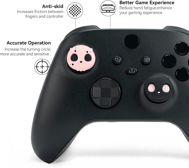 GEEKSHARE Cute Xbox One Controller Thumb Grips, Soft Silicone Thumbsticks Cover Caps Set Compatible with Xbox One Controller, 2 Pair / 4 Pcs - Pink Skull - Image 4